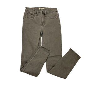 Madewell Gray 9" High-Rise Skinny Jeans Raw Hem Women's Size 25